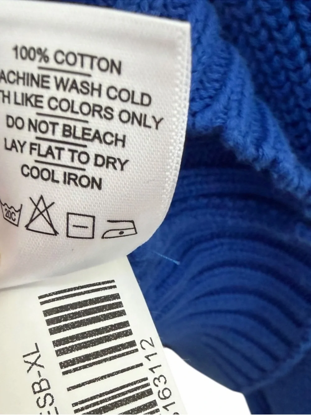 American Giant Royal Blue Ribbed Cotton Crewneck Sweater Size XL